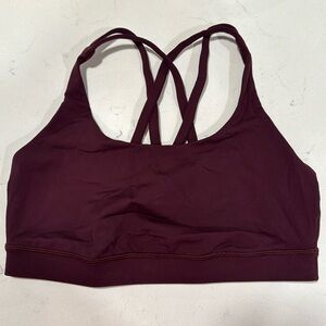 Lululemon Energy Bra Size 8 EUC Burgundy